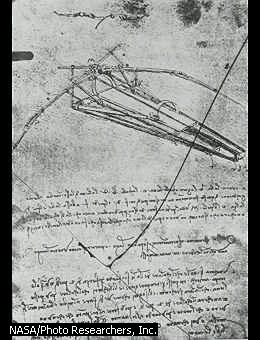 Leonardo's drawing of an ornithopter could be called the first scientific 