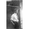 Frank Coffyn inside the boardwalk airplane shed, Atlantic City.