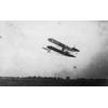 The single-plane transitional aircraft in flight.