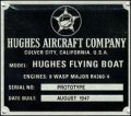 Hughes Flying Boat plaque