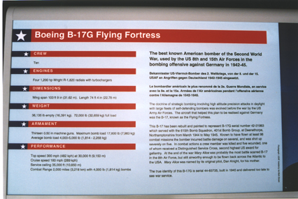 B-17 sign at museum