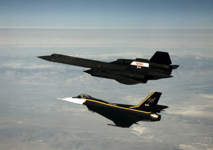 F-16 and SR-71 in sonic boom study