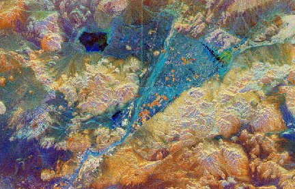 Image acquired through synthetic aperture radar