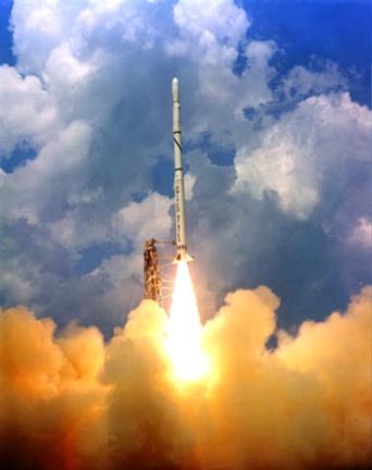 Scout launch vehicle liftoff