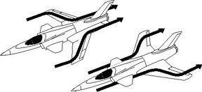 Airflow on forward-swept wing aircraft