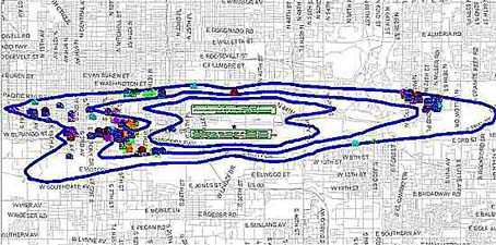 Phoenix noise contour map
