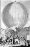 The inflation of the first hydrogen balloon, the Charli&egrave;re, August 1783.