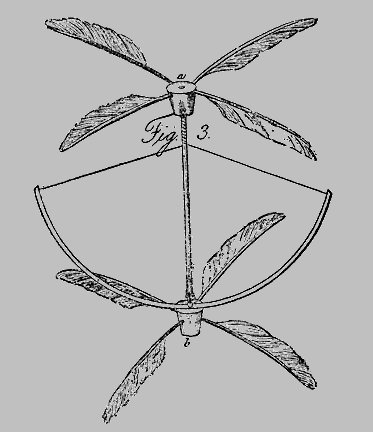 George Cayley's early helicopter design from "On Aerial Navigation," 1809