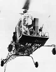 Chief Pilot Floyd Carlson demonstrates the stability of the Bell Model 47 on March 8, 1946, the day that Bell was awarded the