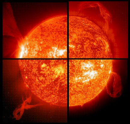 From SOHO, a collage of prominences