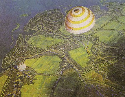 Drawing of Vostok 1 landing