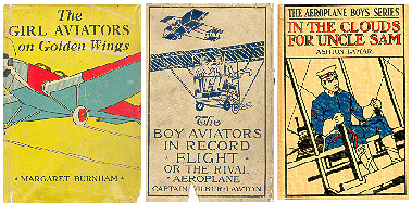 Covers of early children's aviation books