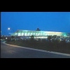 Dulles Airport at night showing additions to terminal