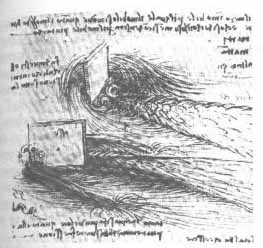 Da Vinci's drawing of flow fields