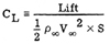 Coefficient of lift equation