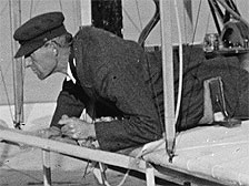 Wilbur Wright in the 1903 Flyer
